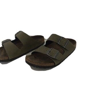 Birkenstock Olive Green Slide Sandals
